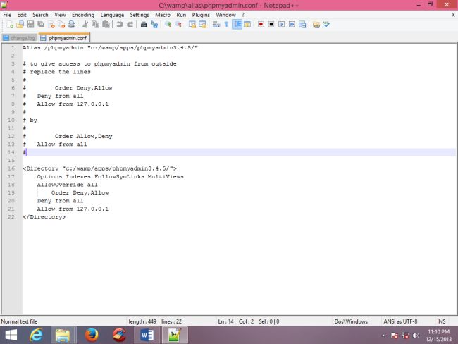 Open File phpmyadmin
